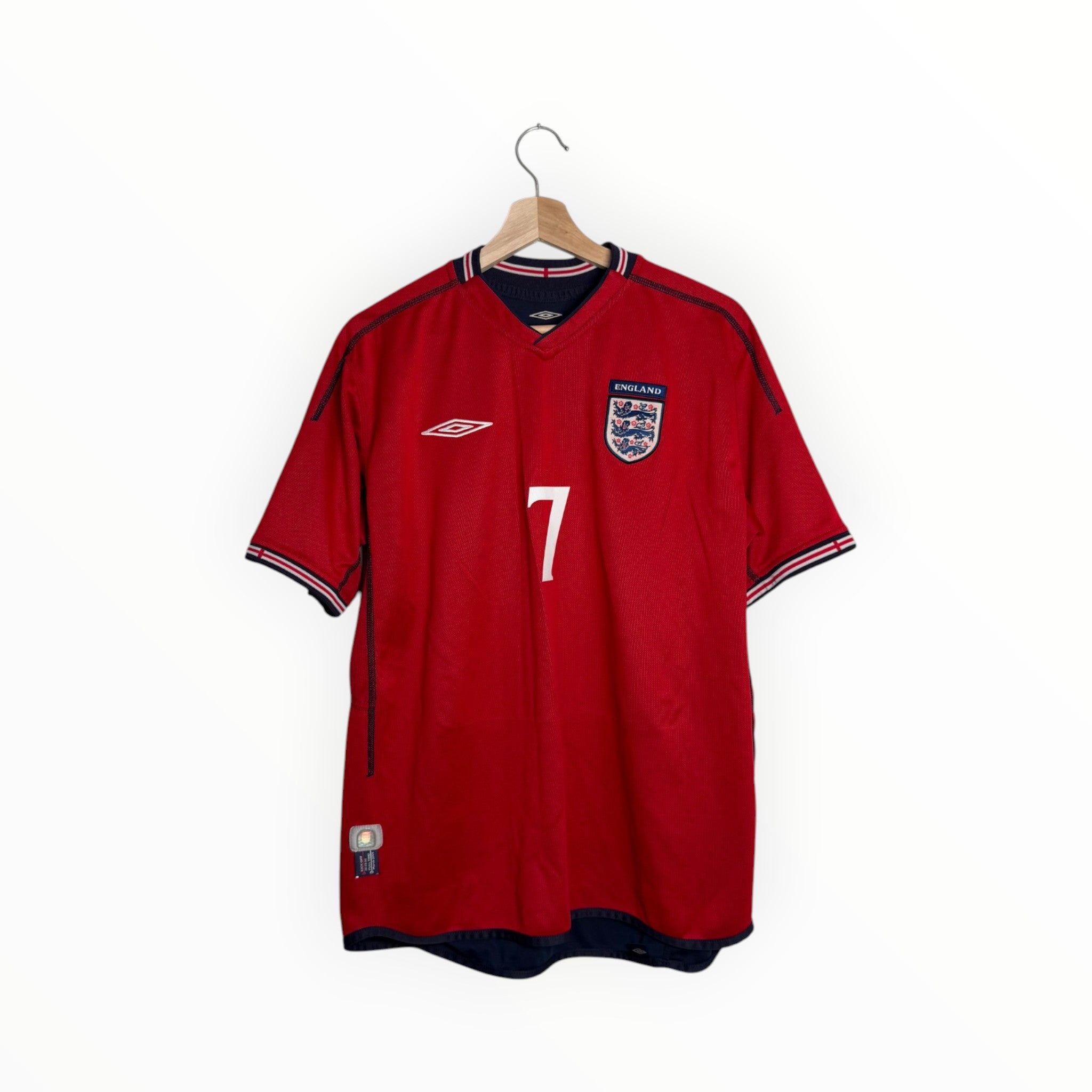 umbro football shirt england red number 7