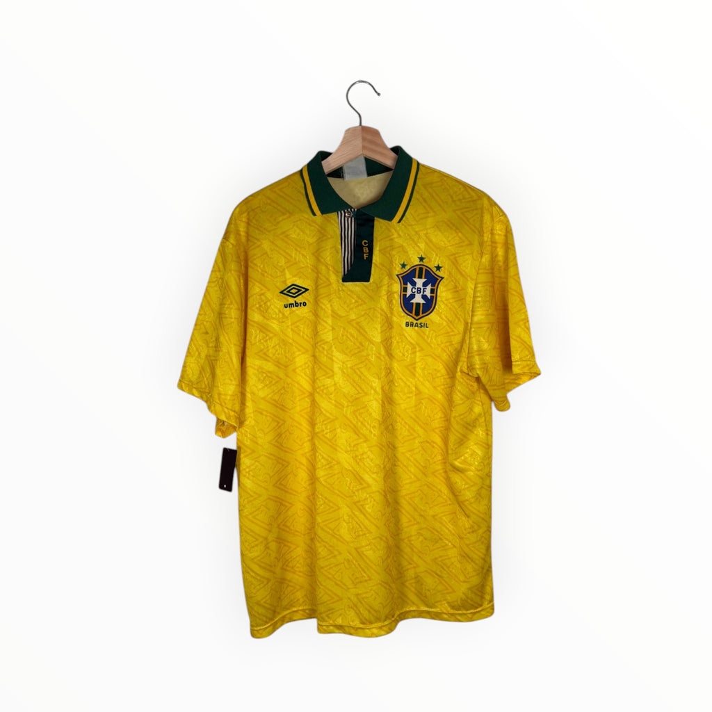 umbro football shirt vintage yellow brazil