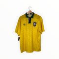 umbro football shirt vintage yellow brazil