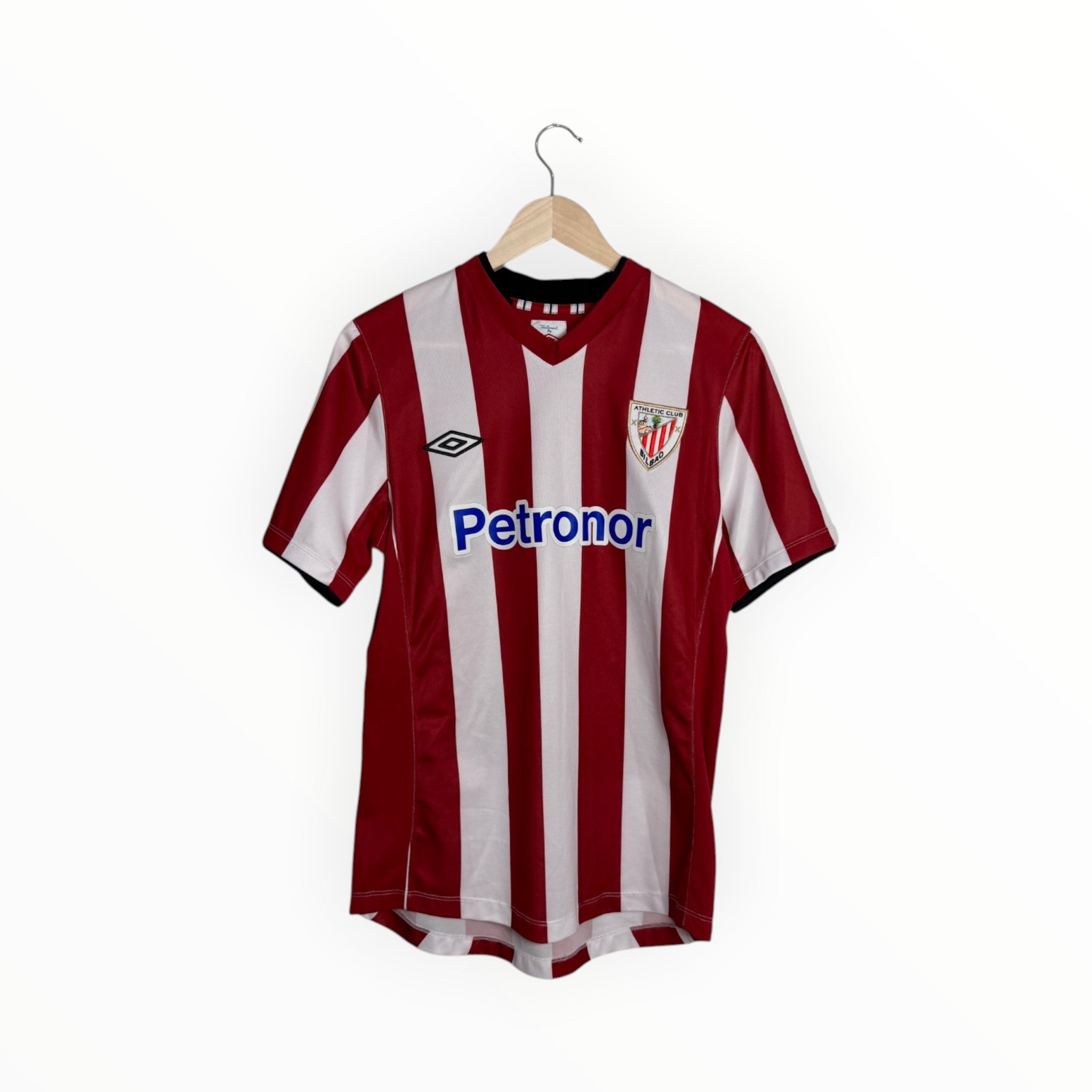 umbro match worn Bilbao red and white stripes