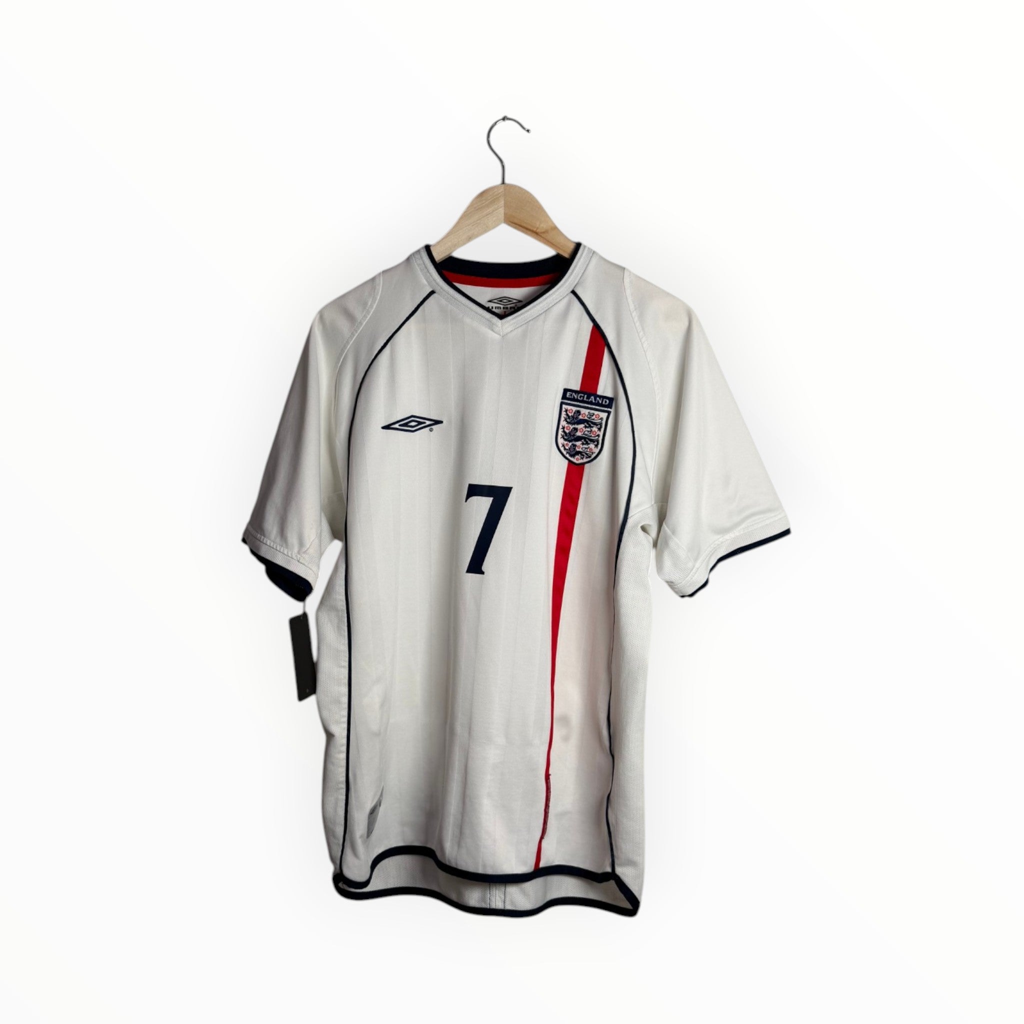umbro paita england number 7 white and red