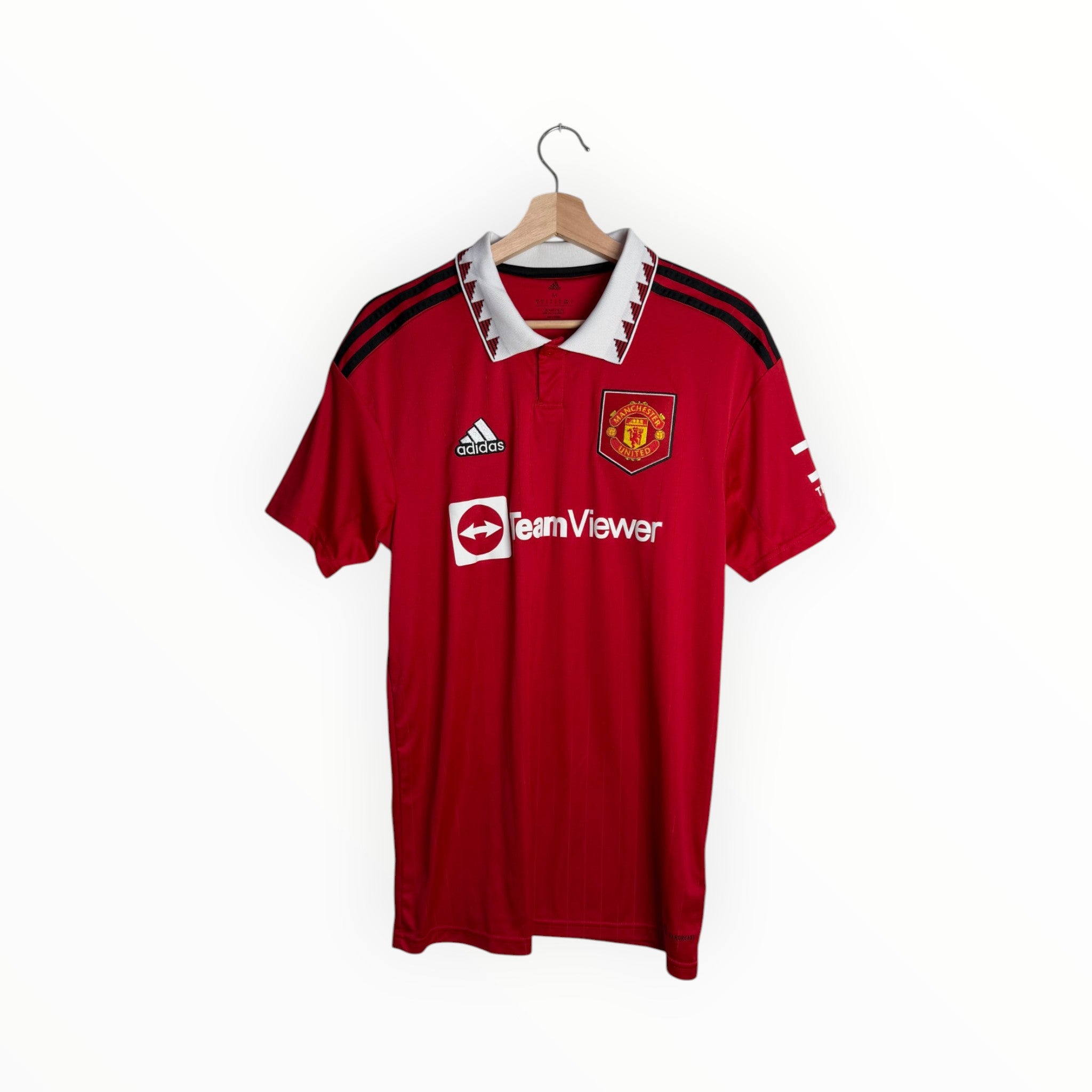 united football shirt adidas red white collar