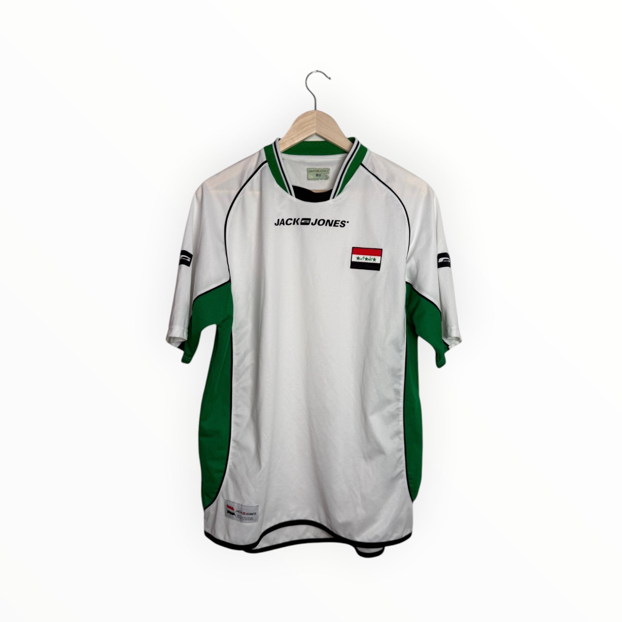 white and green football shirt jack and jones irak