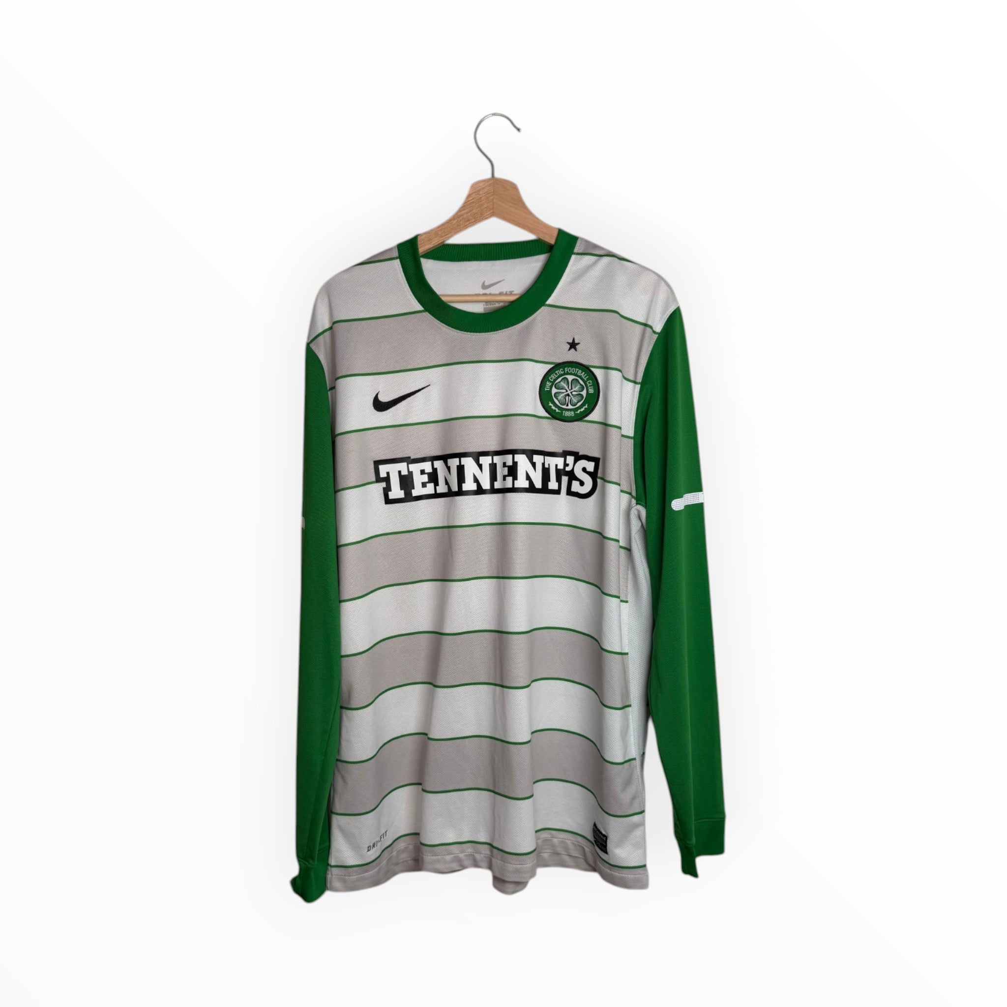 white and green stripes celtic nike